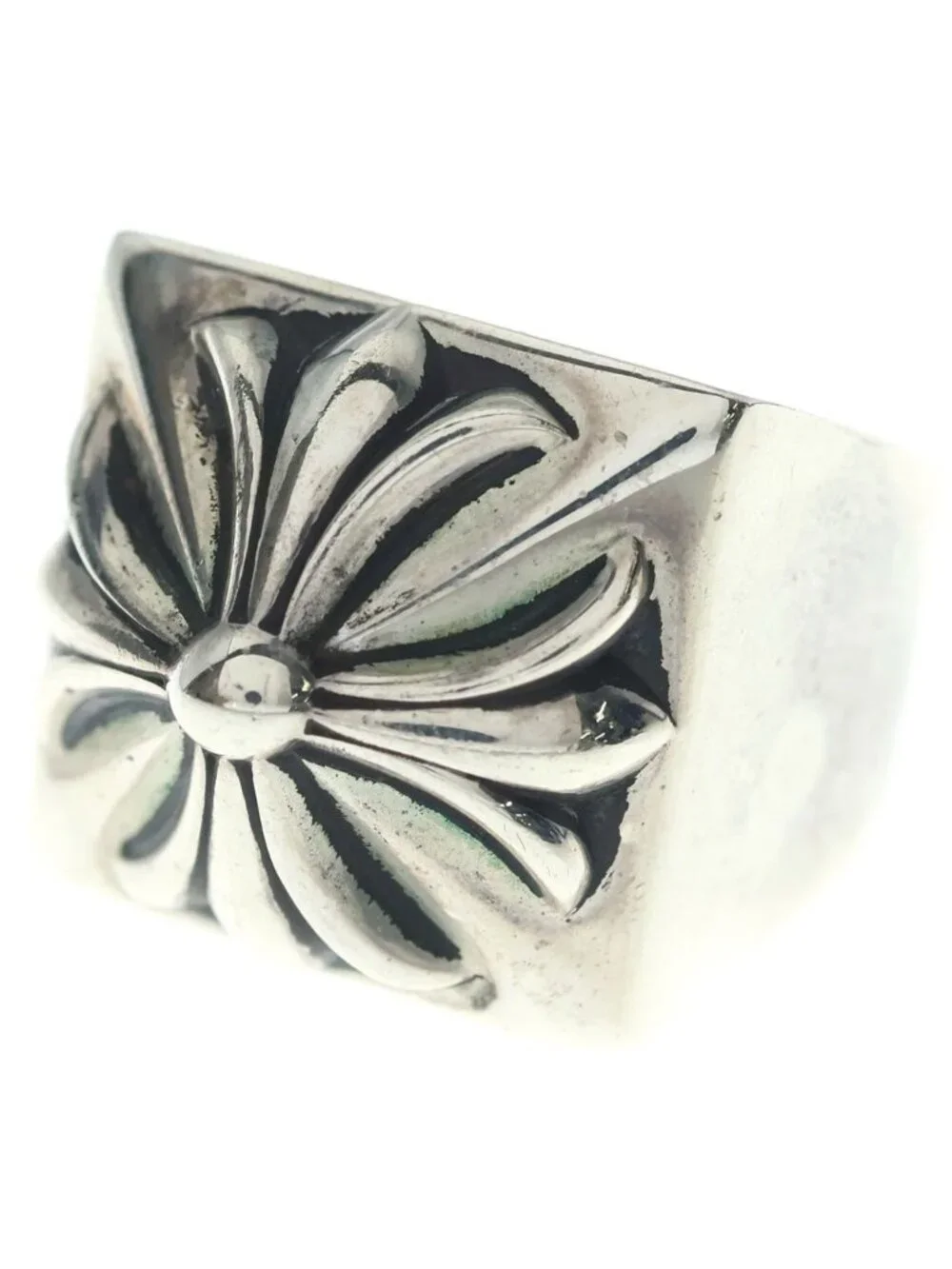 Chrome Hearts CH Plus Pyramid Ring Silver